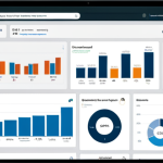 **

A clean, organized dashboard displaying a 360-degree view of a customer profile. The dashboard should feature charts showing customer purchase history, social media interactions, and demographic data. The style should be modern and professional, using a color palette that evokes trust and clarity. The setting should be a bright, open office space with people collaborating around a large screen.

**