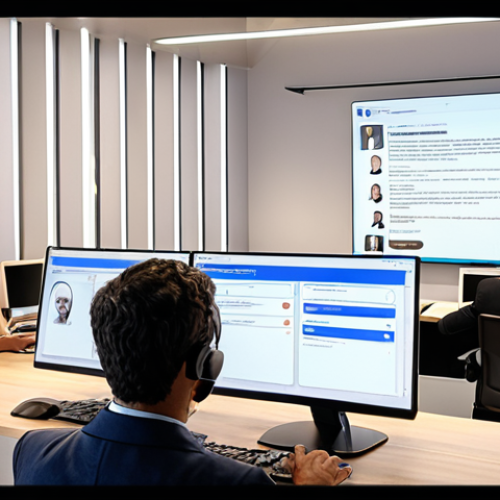 Home 17 **
A brightly lit, modern consumer rights office in Lisbon. A friendly AI chatbot interface on a large screen assists a diverse group of people with filing complaints and understanding their consumer rights. Lawyers are working at computers in the background. The scene conveys a sense of accessibility and technological advancement in consumer protection.
**