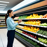 Predictive Analytics in Retail**

"A modern retail store with data visualizations overlaid, showing predictive sales trends for organic produce. Shoppers are browsing aisles. Clean, bright, professional setting. Fully clothed customers in appropriate attire. Safe for work, appropriate content, professional, perfect anatomy, correct proportions, natural pose, well-formed hands, proper finger count, natural body proportions."

**