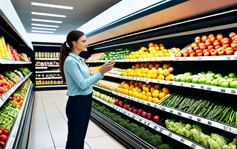 Predictive Analytics in Retail**

"A modern retail store with data visualizations overlaid, showing predictive sales trends for organic produce. Shoppers are browsing aisles. Clean, bright, professional setting. Fully clothed customers in appropriate attire. Safe for work, appropriate content, professional, perfect anatomy, correct proportions, natural pose, well-formed hands, proper finger count, natural body proportions."

**