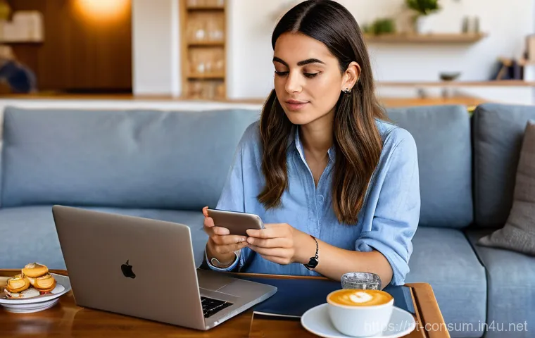 소비자 피해 예방 캠페인 성공 사례 - **Prompt:** A discerning young Portuguese woman, in her late twenties, fully clothed in a stylish ye...