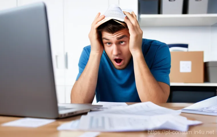 소비자 보호 관련 사례와 해결책 - **Prompt for Online Shopping Frustration (Delayed/Lost Package):**
"A young adult, visibly frust...