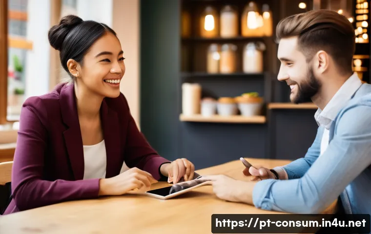 소비자중심 경영 사례 연구와 성공 요인 탐구 - **Prompt:** A diverse group of people, aged 20s to 60s, are gathered in a brightly lit, modern café ...