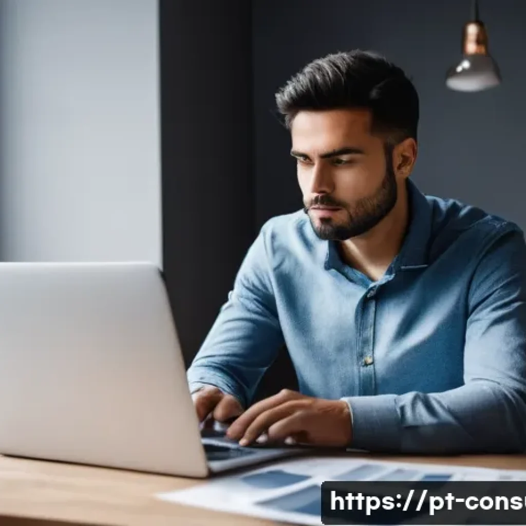 소비자 피해 사례를 통한 법적 대처 - **Prompt:** A Portuguese individual, looking slightly frustrated but determined, sitting at a modern...