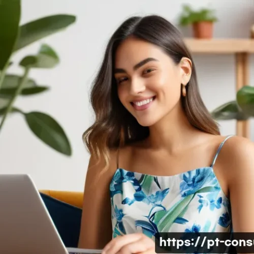 Home 27 소비자 보호와 관련된 연구 논문 리뷰 - A vibrant scene of a young, stylish Brazilian woman in her mid-20s, wearing a comfortable yet chic s...