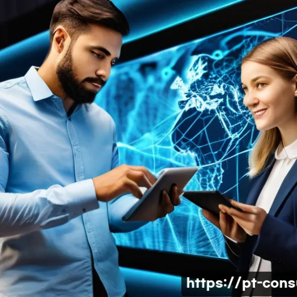 소비자 행동 데이터를 활용한 디지털 혁신 전략 연구와 분석 - **Prompt Title: The Digital Treasure Map Team**
A vibrant, medium-shot image of a diverse group ...