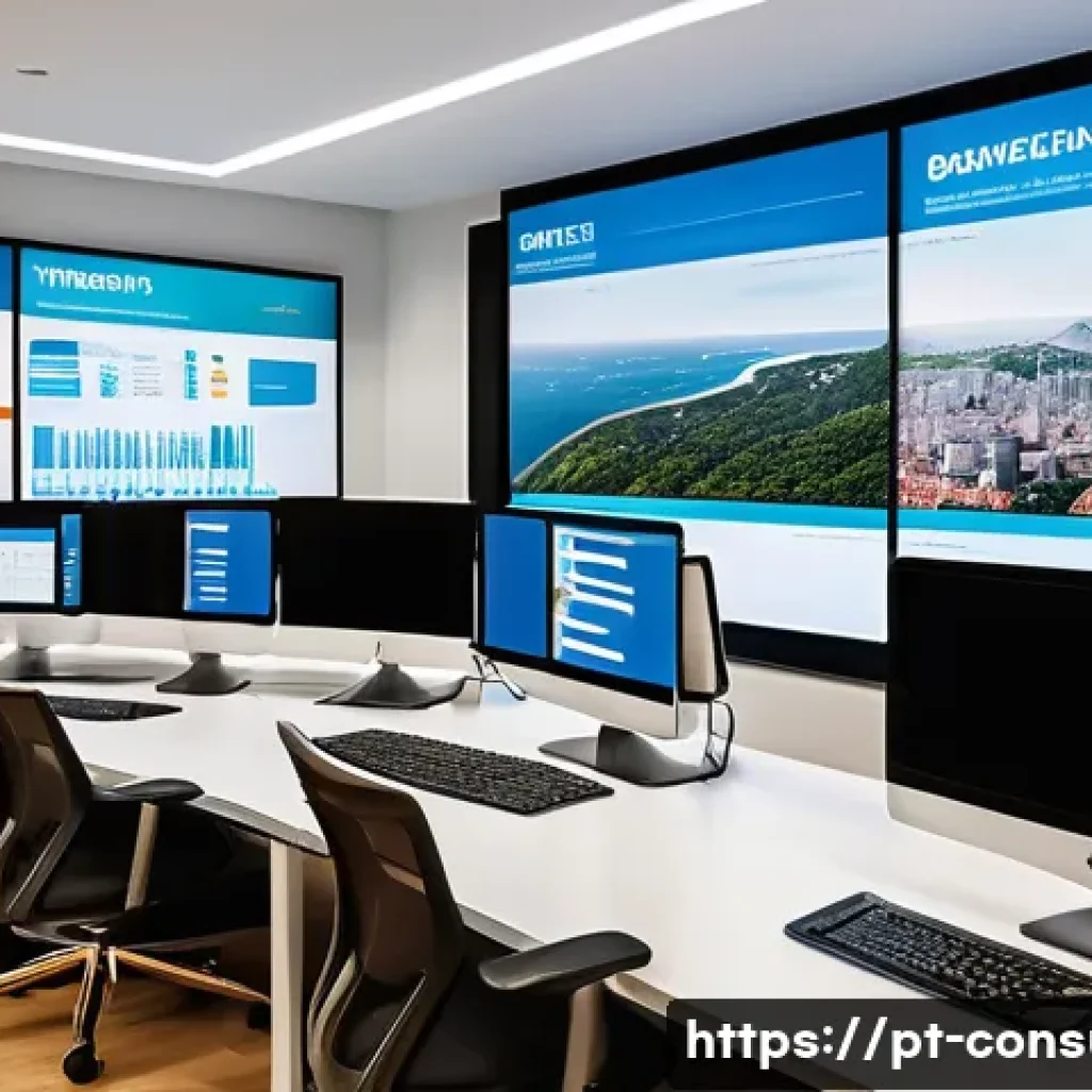 소비자 행동 데이터를 활용한 혁신적 디지털 서비스 사례 연구와 분석 - A modern Brazilian e-commerce office environment showcasing a diverse team of professionals collabor...