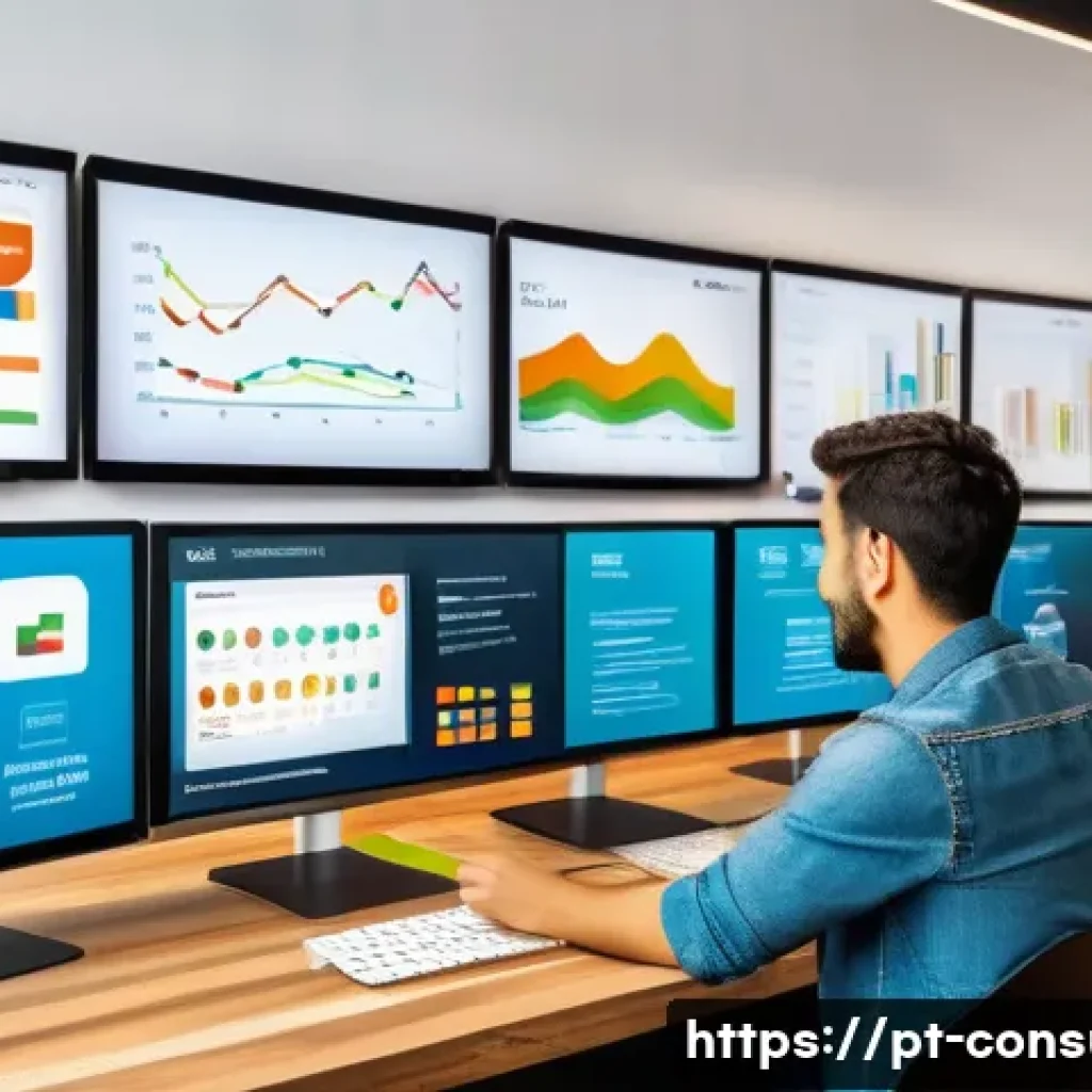 소비자 행동 데이터를 활용한 혁신적 디지털 서비스 사례 연구와 분석 - A modern Brazilian e-commerce office scene showing diverse young professionals analyzing behavioral ...