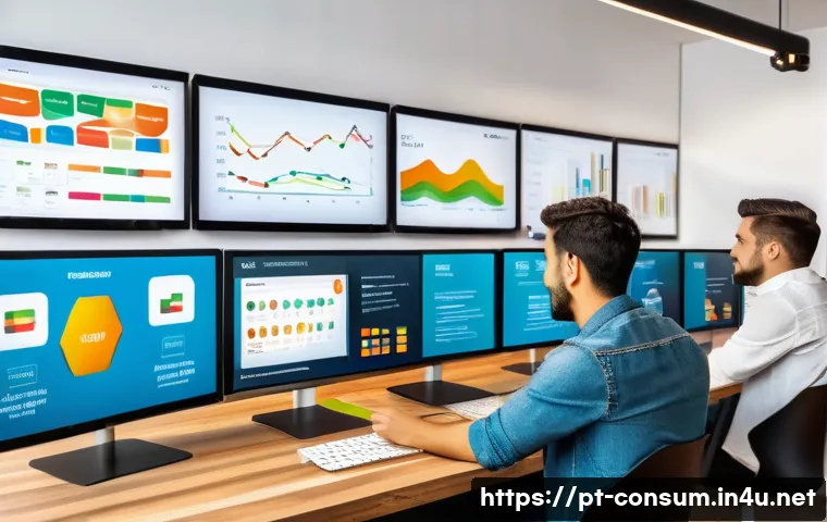 소비자 행동 데이터를 활용한 혁신적 디지털 서비스 사례 연구와 분석 - A modern Brazilian e-commerce office scene showing diverse young professionals analyzing behavioral ...