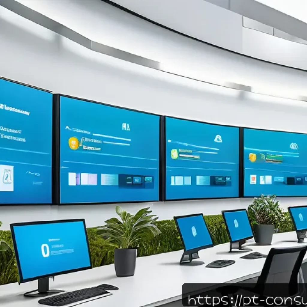 소비자 행동 데이터를 활용한 디지털 혁신과 성공 사례 - A modern digital marketing office scene focused on advanced customer personalization: multiple large...