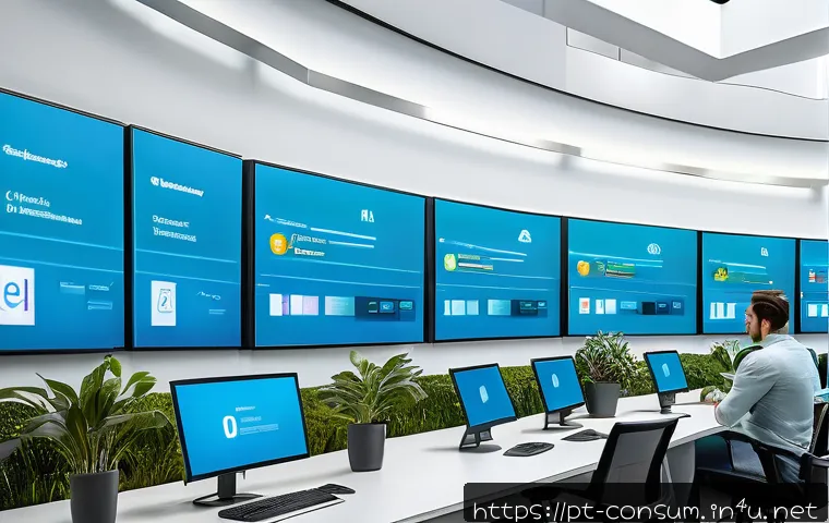 소비자 행동 데이터를 활용한 디지털 혁신과 성공 사례 - A modern digital marketing office scene focused on advanced customer personalization: multiple large...