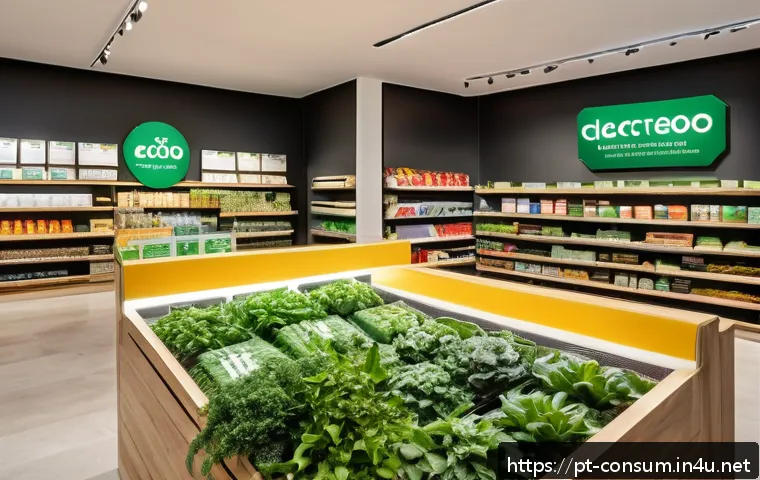 소비자중심 경영과 지속 가능성 전략 사례 연구 - A vibrant Brazilian retail store interior showcasing sustainable products prominently displayed with...