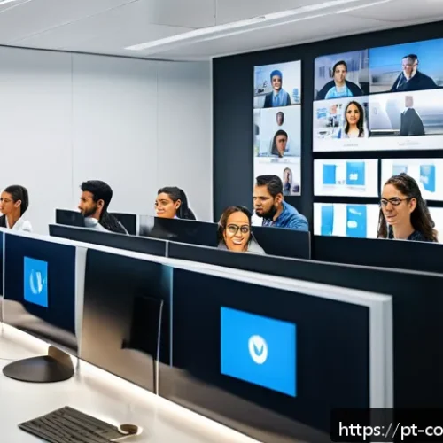 Home 31 소비자 불만 처리 역량 강화 훈련 - A modern customer service office scene showing a diverse team of professionals attentively listening...
